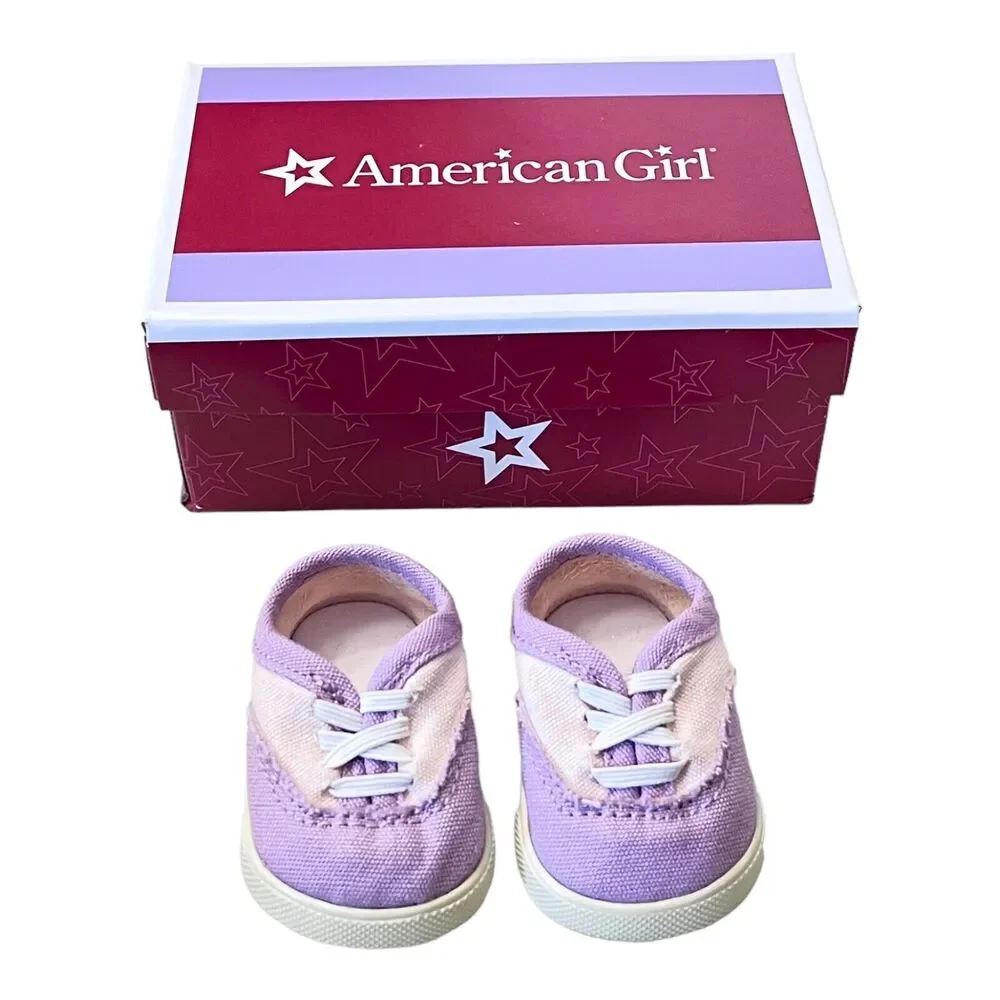 American Girl Two Tone Sneaker Doll Tennis Shoe Pink Purple Accessories New Box
